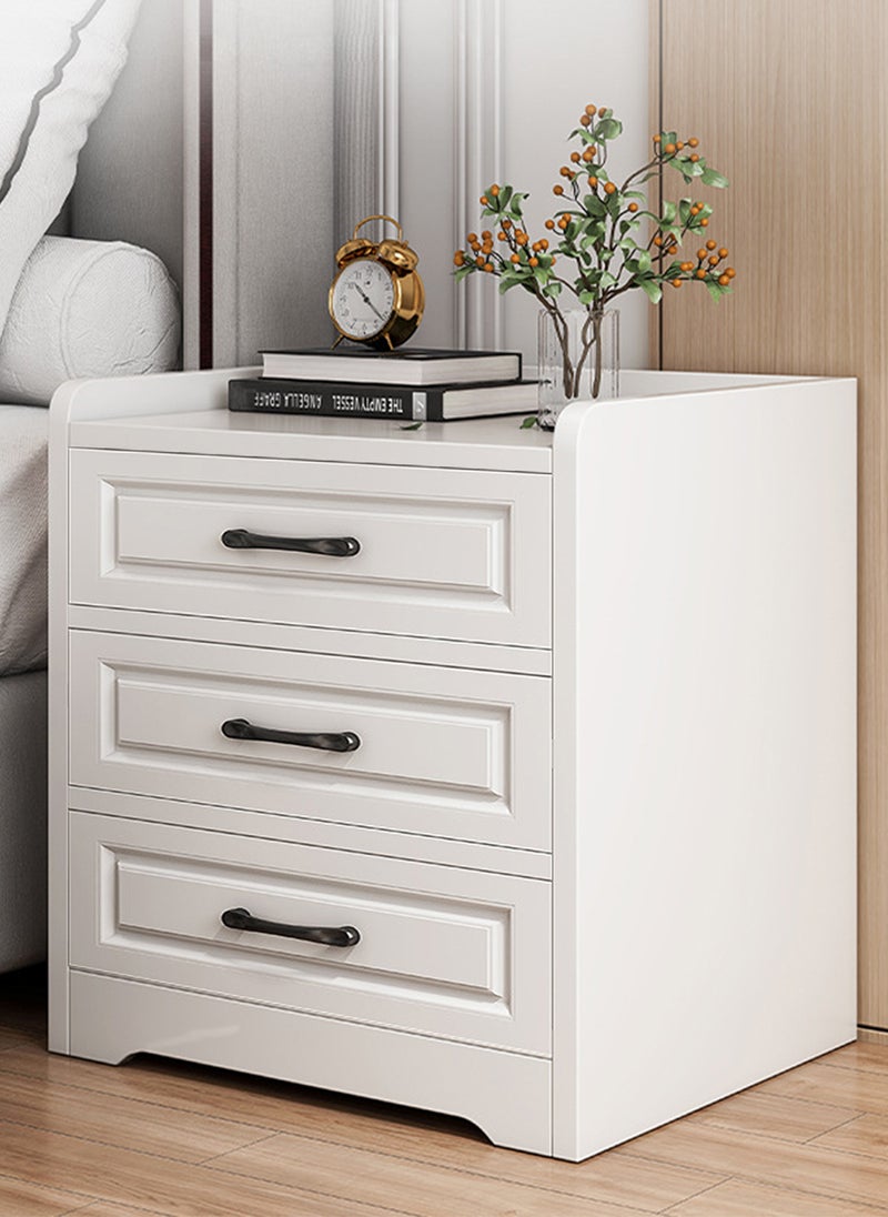 Sharpdo European Style Bedroom Cabinet Vintage Nightstand with 3 Drawers for Bedroom Living Room 40*36*60CM  - Image 2