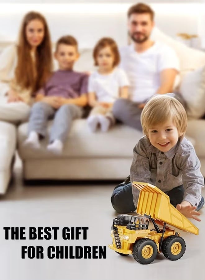 والالا مجموعة ألعاب بناء تعمل بالتحكم عن بعد من قطعتين، حفارة وشاحنة قلابة مع أضواء/أصوات، لعبة واقعية للأطفال الصغار من سن 6 سنوات فما فوق (هدية عيد ميلاد مثالية للأولاد والبنات) - Image 2