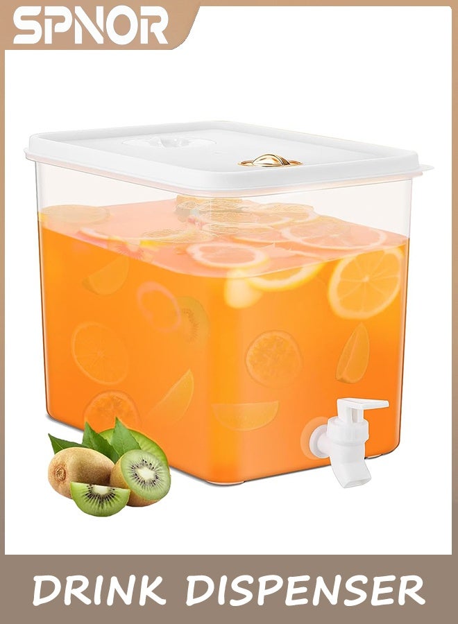 Spnor 10L مشروب موزع الثلاجة مع Spigot موزع المياه التسرب الدليل الأغطية فلتر الشاشة حاوية عصير المشروبات مختومة البلاستيك ليموناد الحليب بارد مشروب ساخن الشاي كرة للحزب - Image 1