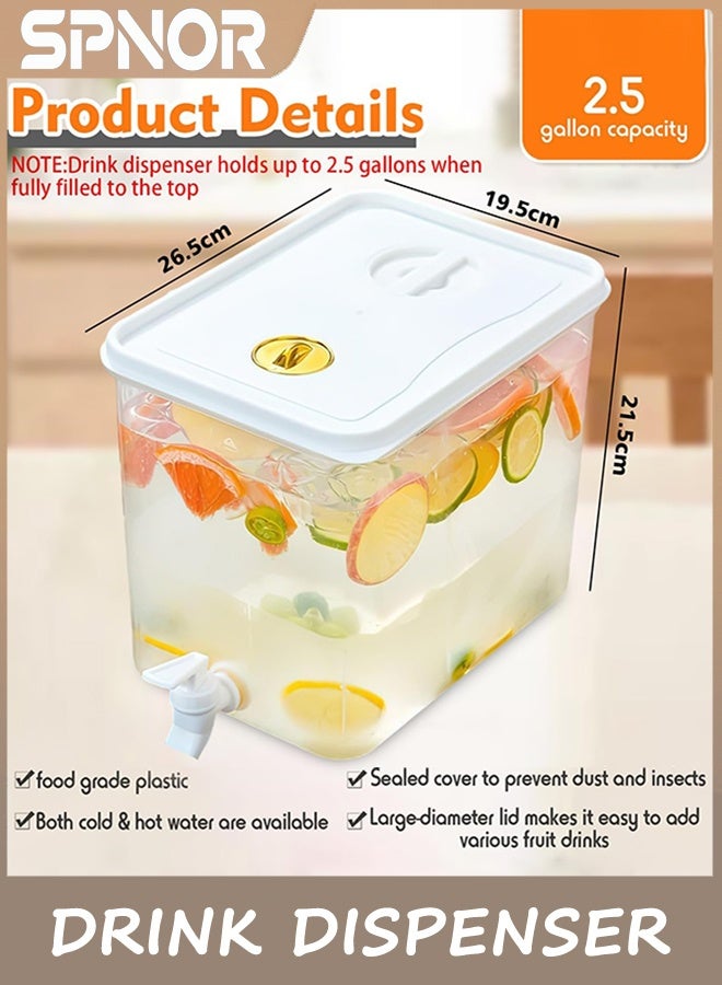 Spnor 10L مشروب موزع الثلاجة مع Spigot موزع المياه التسرب الدليل الأغطية فلتر الشاشة حاوية عصير المشروبات مختومة البلاستيك ليموناد الحليب بارد مشروب ساخن الشاي كرة للحزب - Image 2