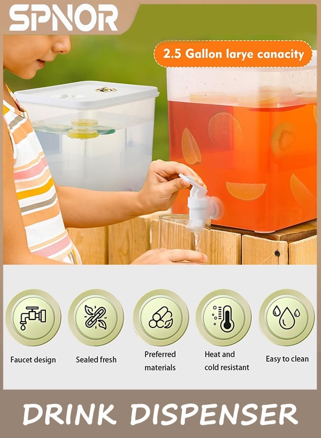 Spnor 10L مشروب موزع الثلاجة مع Spigot موزع المياه التسرب الدليل الأغطية فلتر الشاشة حاوية عصير المشروبات مختومة البلاستيك ليموناد الحليب بارد مشروب ساخن الشاي كرة للحزب - Image 4