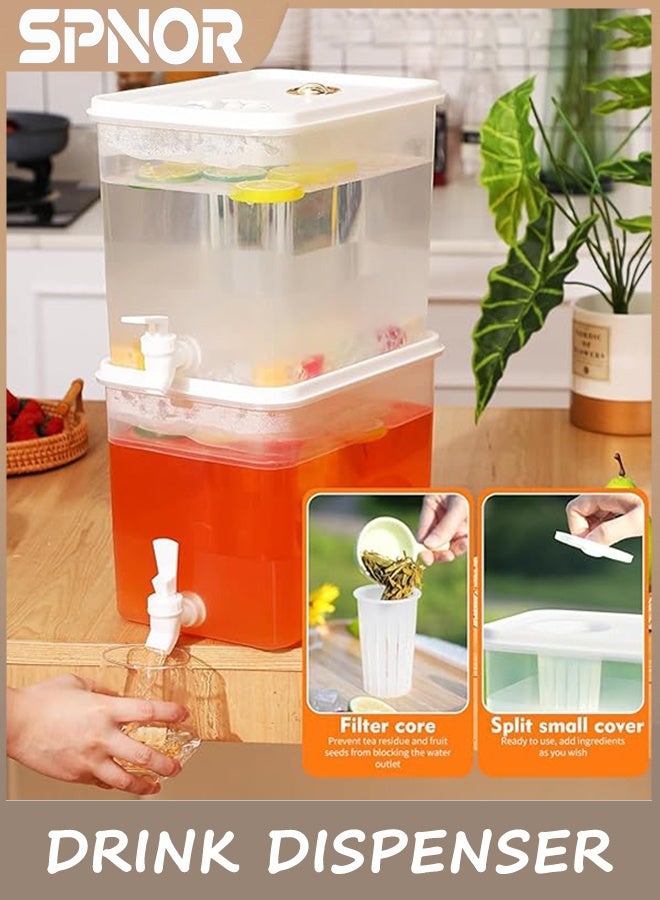 Spnor 10L مشروب موزع الثلاجة مع Spigot موزع المياه التسرب الدليل الأغطية فلتر الشاشة حاوية عصير المشروبات مختومة البلاستيك ليموناد الحليب بارد مشروب ساخن الشاي كرة للحزب - Image 5