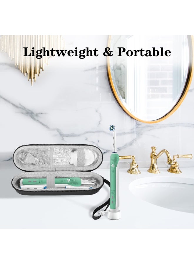 غنافوتو فرشاة الأسنان الكهربائية، جناح السفر الصلب، متوافق مع Oral-B Pro 1000 8000، Philips Sonicare 1100 5100 6100، حقيبة يد مع فرشاة أسنان مشحونة بالبطارية (حقيبة يد فقط) - أسود - Image 3