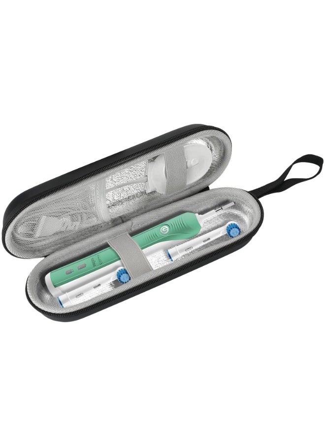غنافوتو فرشاة الأسنان الكهربائية، جناح السفر الصلب، متوافق مع Oral-B Pro 1000 8000، Philips Sonicare 1100 5100 6100، حقيبة يد مع فرشاة أسنان مشحونة بالبطارية (حقيبة يد فقط) - أسود - Image 1