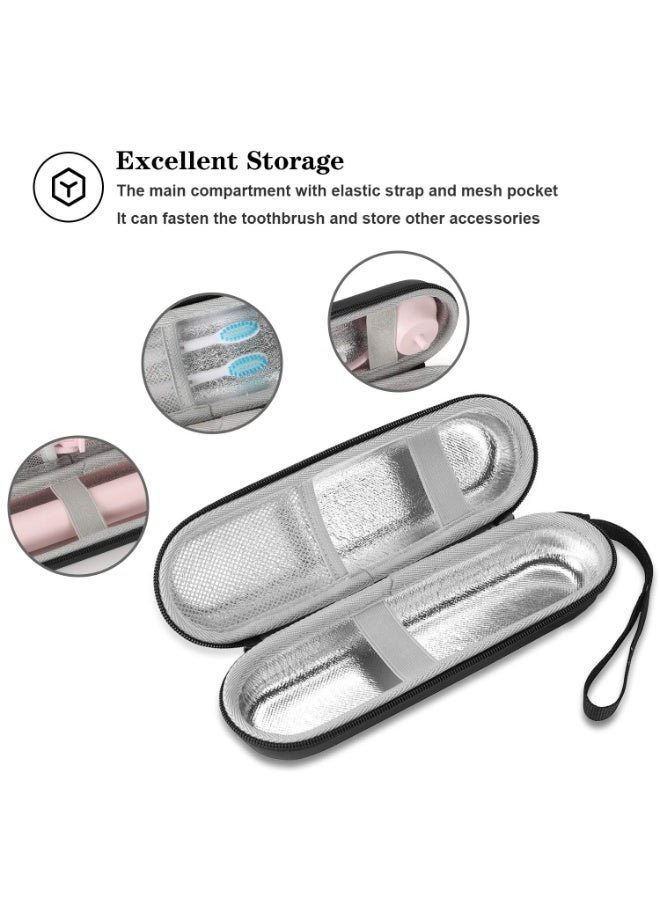 غنافوتو فرشاة الأسنان الكهربائية، جناح السفر الصلب، متوافق مع Oral-B Pro 1000 8000، Philips Sonicare 1100 5100 6100، حقيبة يد مع فرشاة أسنان مشحونة بالبطارية (حقيبة يد فقط) - أسود - Image 5