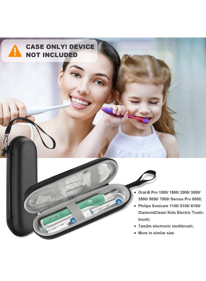غنافوتو فرشاة الأسنان الكهربائية، جناح السفر الصلب، متوافق مع Oral-B Pro 1000 8000، Philips Sonicare 1100 5100 6100، حقيبة يد مع فرشاة أسنان مشحونة بالبطارية (حقيبة يد فقط) - أسود - Image 2