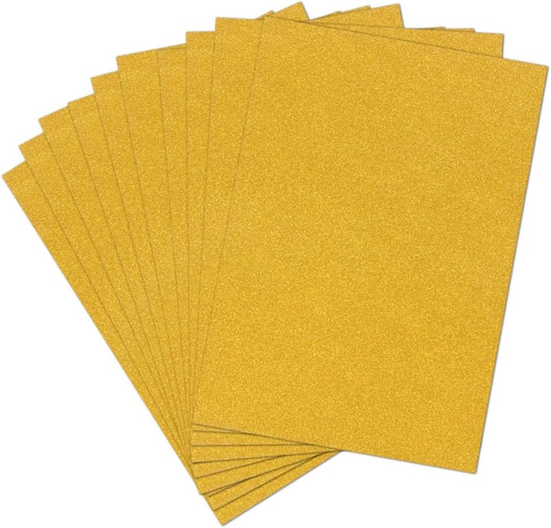 Golden Glitter Cardstock Paper 30pcs for DIY Crafts Scrapbooking Projects Smooth Durable Easy Cut - Image 1