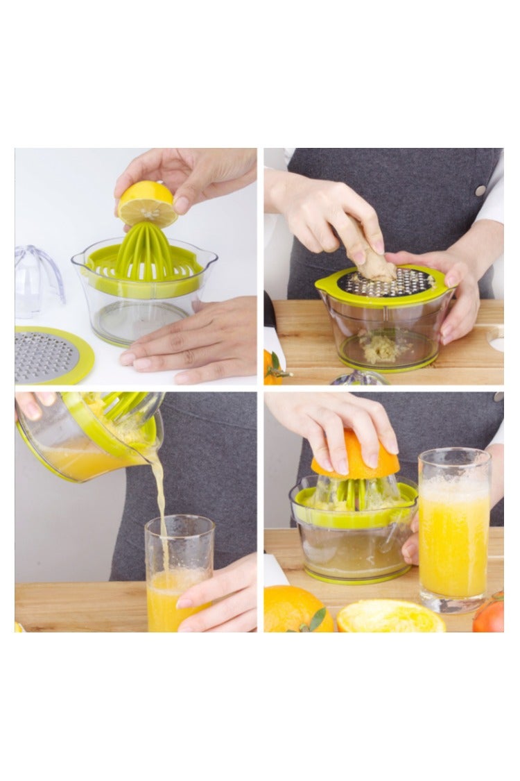 عصير الليمون برتقالي العصير اليدوي مع كأس قياس داخلي ومضخة - Image 3