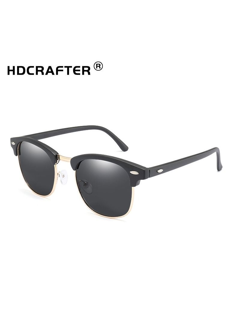 HDCRAFTER Men's Metal Half Frame UV400 Sunglasses - Image 4