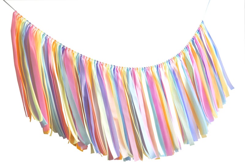Kingsnow Highchair Banner Birthday Ribbon Garland 40 inches Chair Tutu Skirt for Ice Cream Party Decor,Baby Shower,Photo Booth Props,Classroom Decor and Girl Birthday - Image 4