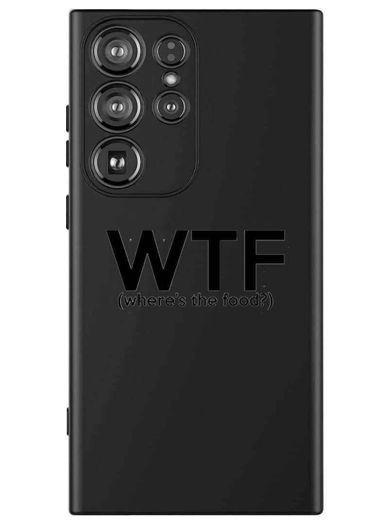 Theodor Protective Slim Fit Case Liquid Silicone Cover with Full Body Protection Anti-Scratch Shockproof Case For Samsung Galaxy S24 Ultra (Black) - WTF where is the food - Image 1