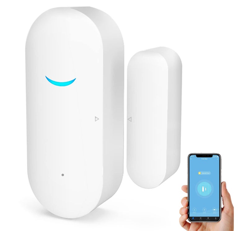 WiFi Wireless Door Window SensorTUYA Smart Alarm with Free Notification APP Control Home Security Alarm System Compatible with Alexa Google Home Siri 1Pack