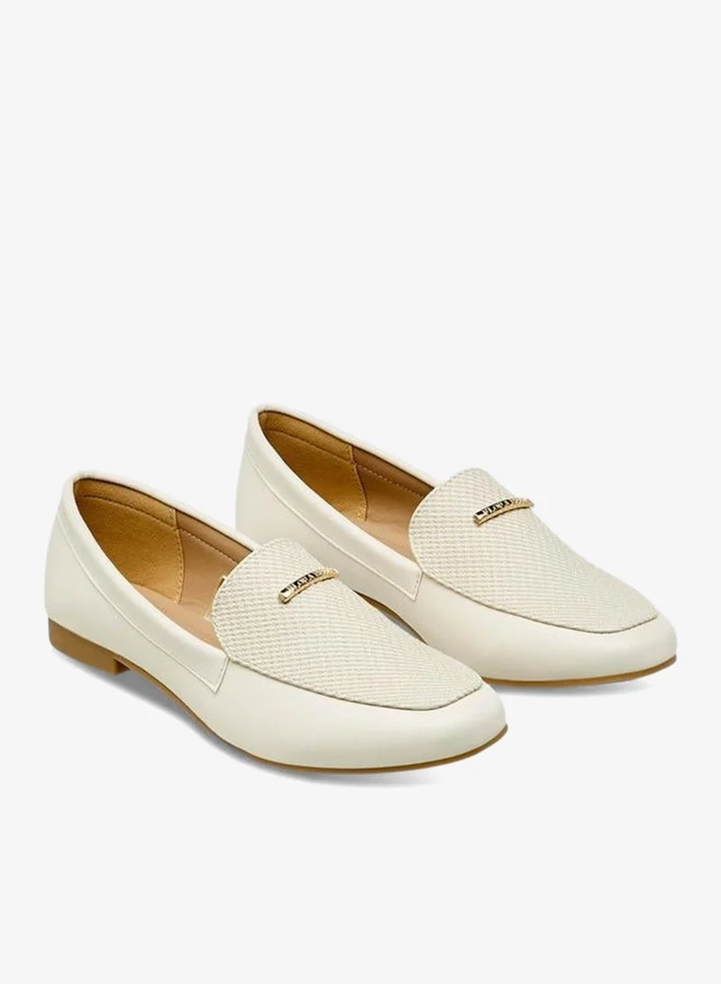 Flora Bella By Shoexpress CREAM Flora Bella Women Textured Loafers for Women | Best Price UAE