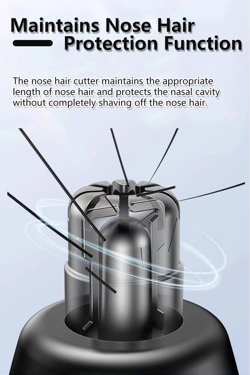 HILIYOT Nose Hair Trimmer, USB Rechargeable, Professional Painless Ear Hair Trimmer, for Men Women, Powerful Motor, Dual-Edge Blades for Smoother Cutting, Low Noise, Black - Image 5