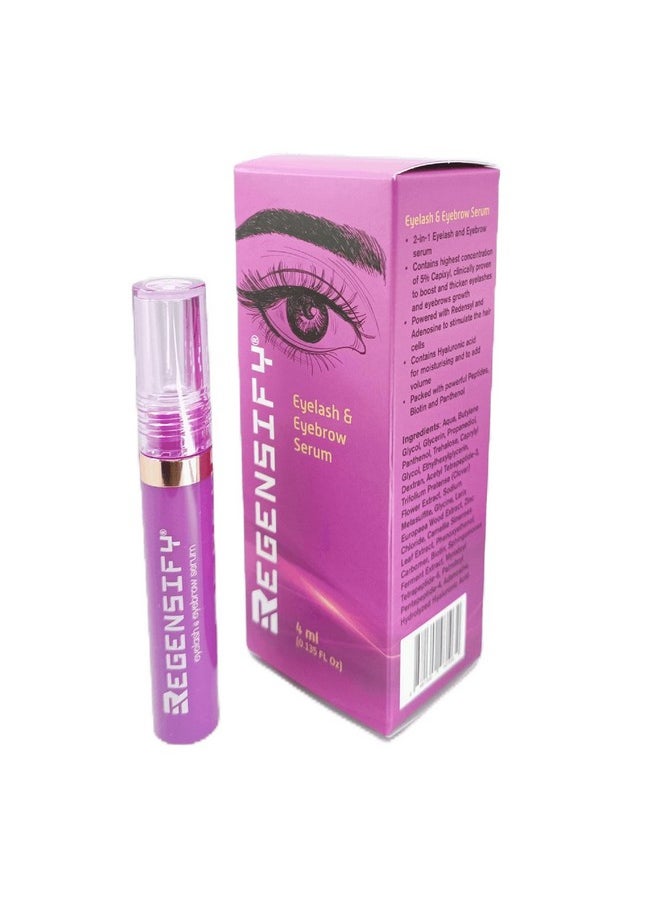 REGENSIFY - Eyelash And Eyebrow Growth Serum 4 Ml (0.135 Fl Oz) [Capixyl 5%, Redensyl, Adenosine, Biotin, Panthenol, Hyaluronic Acid, Peptides] Promotes Voluminous Lashes And Brows Purple - Image 1