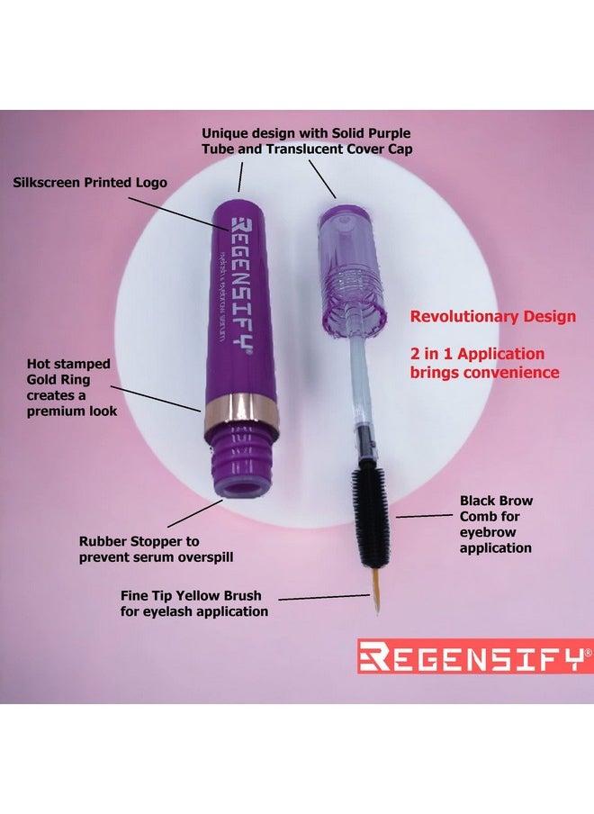 REGENSIFY - Eyelash And Eyebrow Growth Serum 4 Ml (0.135 Fl Oz) [Capixyl 5%, Redensyl, Adenosine, Biotin, Panthenol, Hyaluronic Acid, Peptides] Promotes Voluminous Lashes And Brows Purple - Image 1