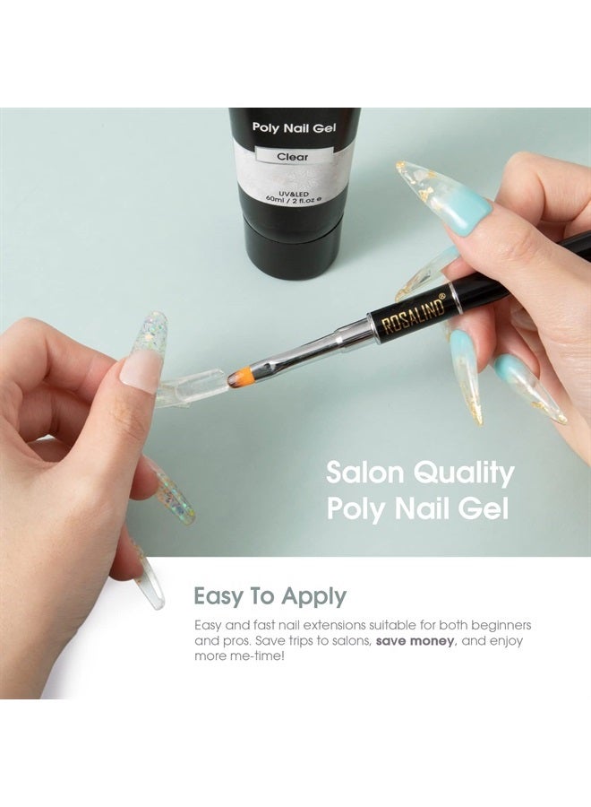 Rosalind Soft Pink Poly Nail Gel, 60ml Poly Extension Gel for Nail Art Decoration, Nail Thickening Extension Easy to DIY, Pink Nail Enhancement as Mother's Day gift Need UV Lamp(Update Version) - Image 2