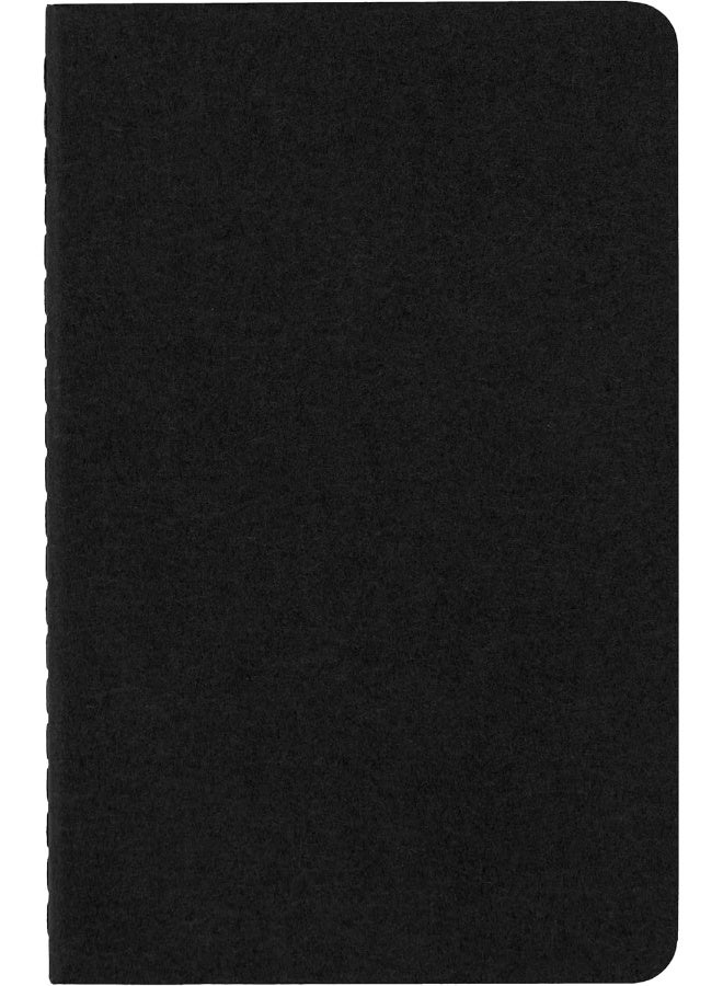 Moleskine 9 x 14 cm Cahier Journal Set 3 Notebooks with Ruled Pages Cardboard Cover and Visible Cotton Stiching - Black - Image 2
