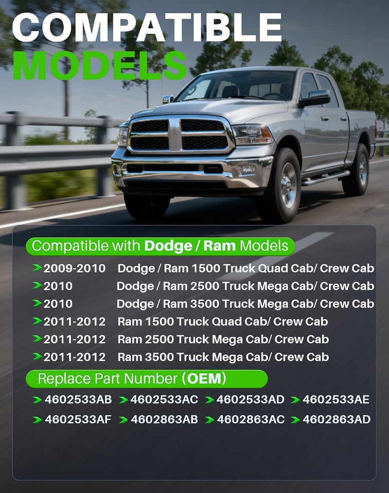 Dacall Power Window Switch Fit for 2009 2010 2011 2012 Dodge Ram 1500 2500 3500 Truck Quad Cab/Crew Cab Front Left Driver Side, Door & Windows Control, Replaces 4602863AD, 4602863AB, 4602863AC - Image 2