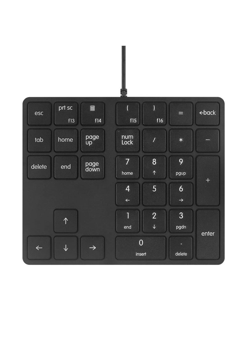 Merdia Merdia Numeric Keypads Wired Numpad 34 Keys External Mini Slim Keyboard Magic Force for Financial Cashier Securities-Black| Laptop Accessories | Num Pad | Number keypad for Laptop | Work Keyboard  - Image 1