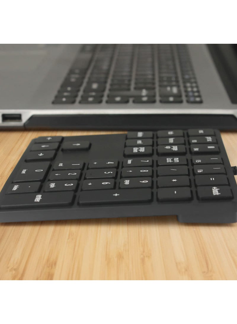 Merdia Merdia Numeric Keypads Wired Numpad 34 Keys External Mini Slim Keyboard Magic Force for Financial Cashier Securities-Black| Laptop Accessories | Num Pad | Number keypad for Laptop | Work Keyboard  - Image 4