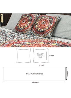 AAZEEM AAZEEM Exclusive Elegant Velvet Bed Runner Scarf Bed Decoration Design Bed Runner with 2 Cushion Covers 16X98 Inches  - Image 5