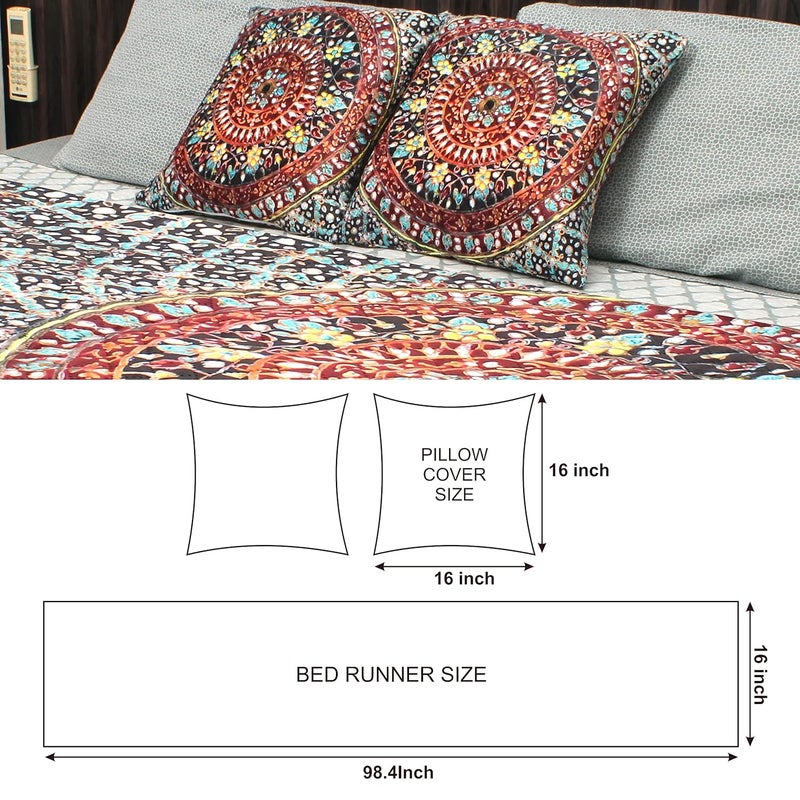 AAZEEM AAZEEM Exclusive Elegant Velvet Bed Runner Scarf Bed Decoration Design Bed Runner with 2 Cushion Covers 16X98 Inches  - Image 5