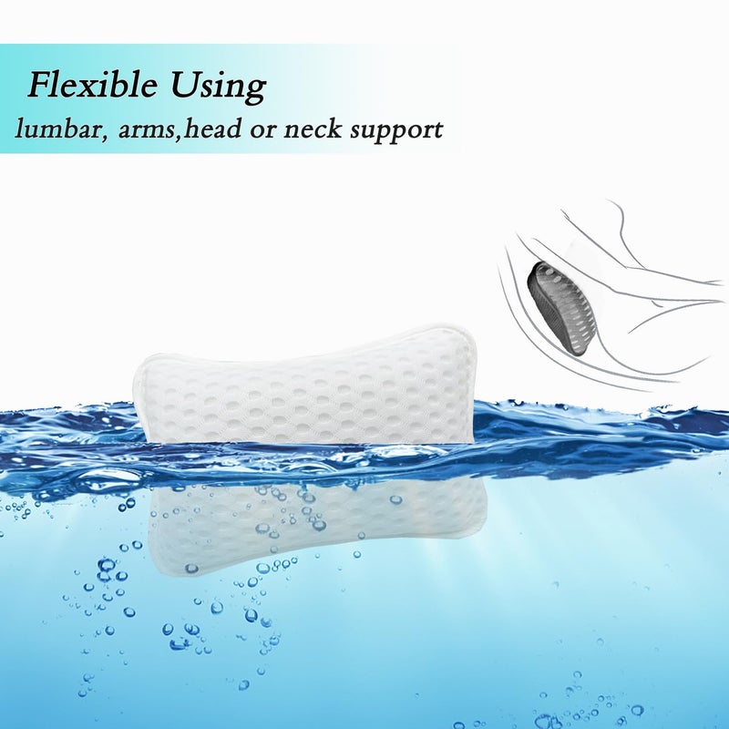 Rasenoo Bath Pillows for tub,Home Spa Pillows for Bathtub, Hot Tub,Head and Neck Support with 2 Strong Suction Cups,White - Image 3