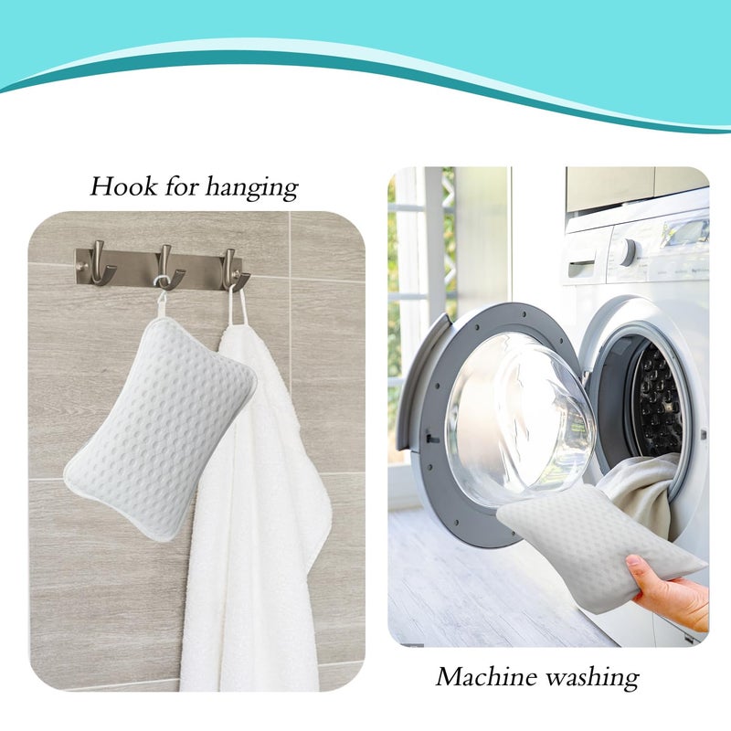 Rasenoo Bath Pillows for tub,Home Spa Pillows for Bathtub, Hot Tub,Head and Neck Support with 2 Strong Suction Cups,White - Image 5