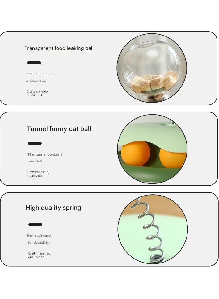 Cat Toy Treat Dispensing Ball Cat Teaser Wand Cat Playground Turntable – Self-Entertaining Essential Pet Supplies - Image 3