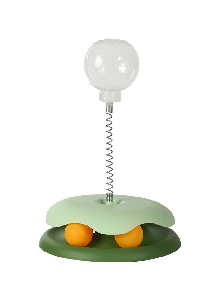 Cat Toy Treat Dispensing Ball Cat Teaser Wand Cat Playground Turntable – Self-Entertaining Essential Pet Supplies - Image 4