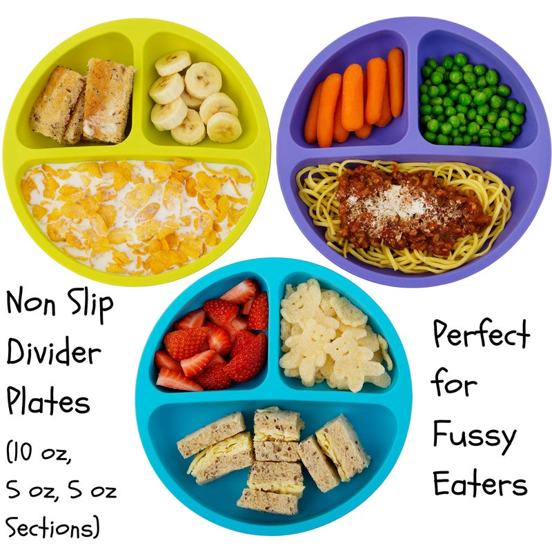 EVLA'S Silicone Plates & Baby Bowls Set, Suction Bowls with Lids and Divided Plates, Unbreakable, Easy-to-Clean Feeding Set for Growing Babies and Toddlers - Image 5