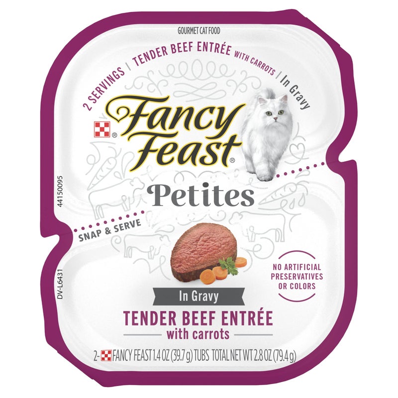 Fancy Feast Purina Fancy Feast Petites Tender Beef Entree With Carrots in Gravy Gourmet Wet Cat Food - (Pack of 12) 2.8 oz. Tubs - Image 1