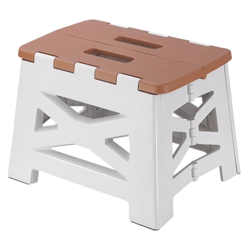 Foldable Camping Stool Portable Lightweight Outdoor Seat Compact Travel Footrest Khaki - Image 2