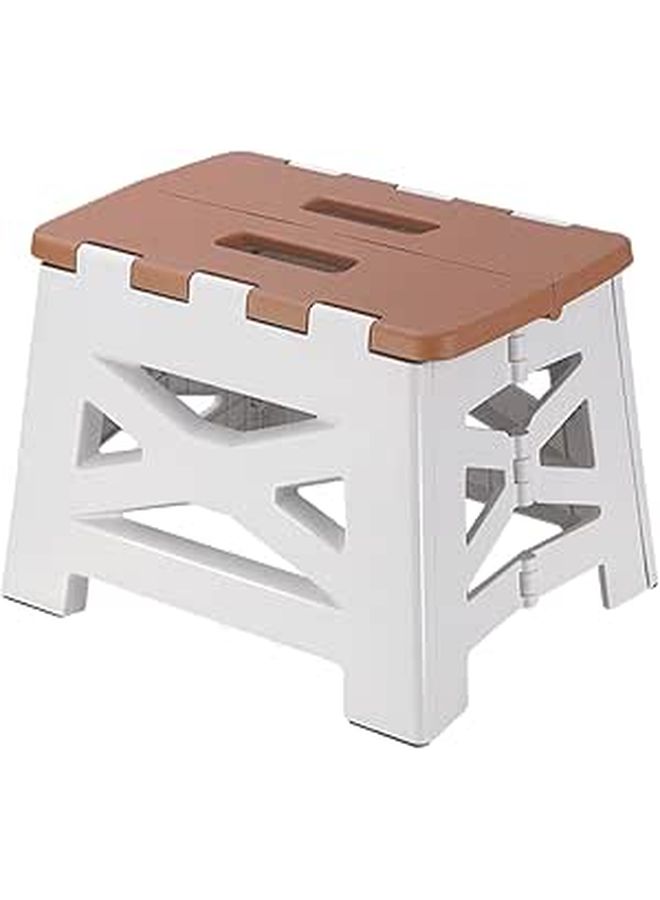 Foldable Camping Stool Portable Lightweight Outdoor Seat Compact Travel Footrest Khaki - Image 1