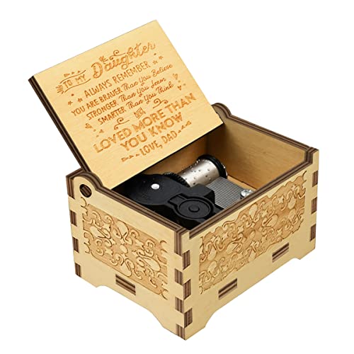 Sooharic Daughter Gifts from Dad, Wooden Music Box, Dad to Daughter Gifts, Suitable for Birthday/Christmas/Keepsake - Image 2
