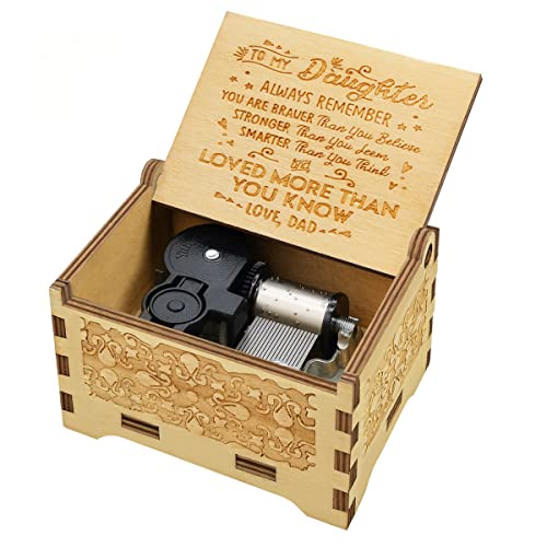 Sooharic Daughter Gifts from Dad, Wooden Music Box, Dad to Daughter Gifts, Suitable for Birthday/Christmas/Keepsake - Image 1