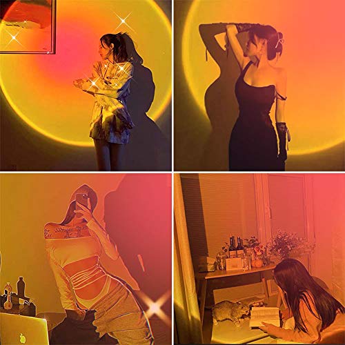 YouOKLight Sunset Lamp, Projector Sun Light 10W LED Projection Night Light 180 Degree Rotation Romantic Rainbow Light USB Charging for Photography Party Home Living Room Bedroom Decor, Sun… - Image 4