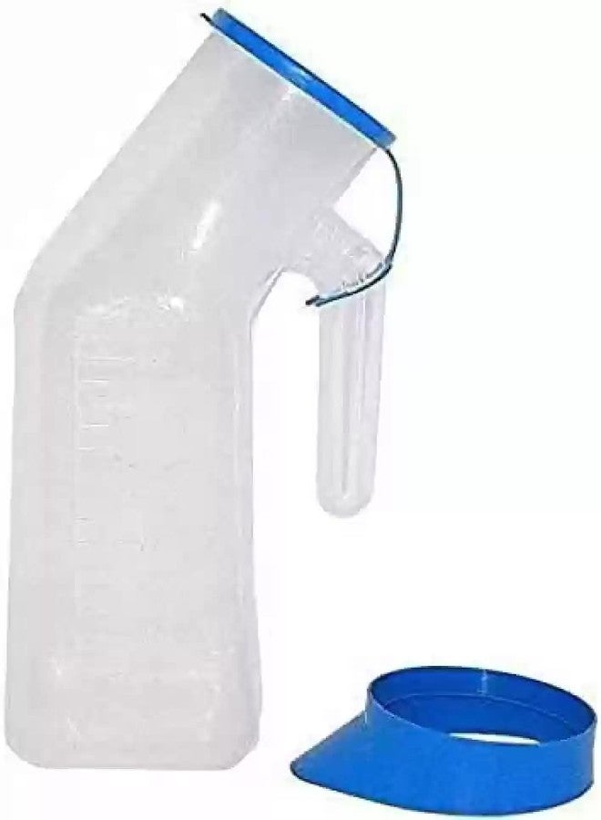TENDERCOTT وعاء تندركوت المحمول للتبول مع غطاء للرجال والنساء - وعاء تبول (1000 مل)، أزرق - Image 1