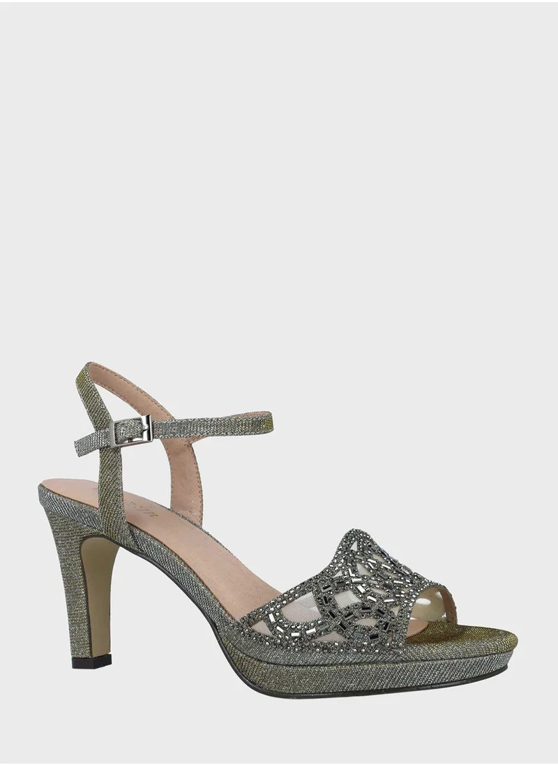 منبور Ankle Strap High Heel Sandals