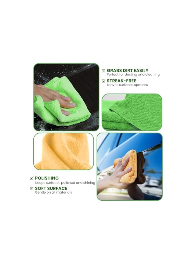 promass Microfiber Cleaning Cloth Multi Purposes Kitchen Towel Set Super Absorbent Reusable Cleaning Towels Kitchen Lint Free Cloth Dusters (30x30cm) (Pack of 10) - Image 4