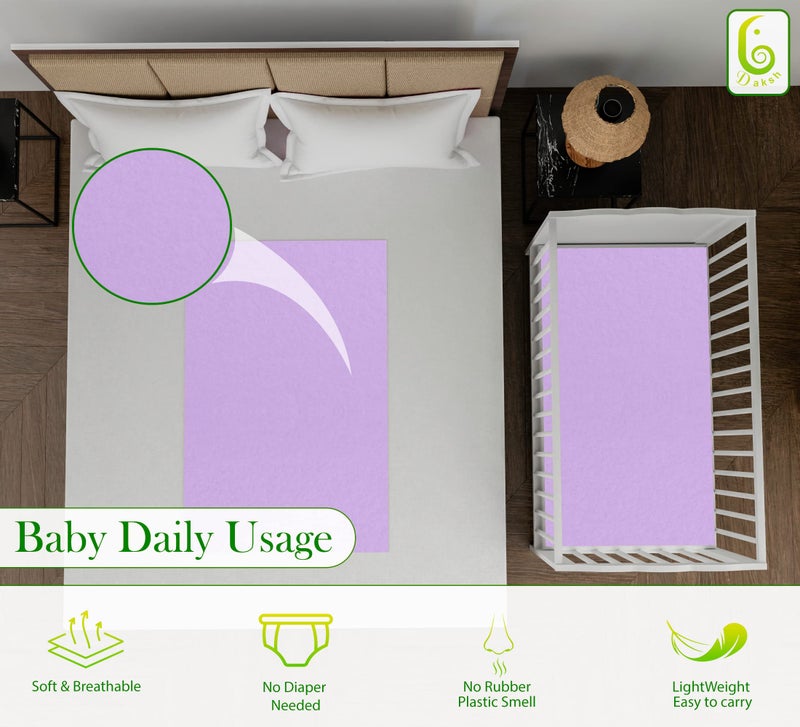 Daksh Baby Dry Sheet/Waterproof Sheet/Baby Sleeping Mat/Bed Protector/Quick Drying/Absorbent Dry Sheet (Small 20"x28"Inch)-Purple - Image 4
