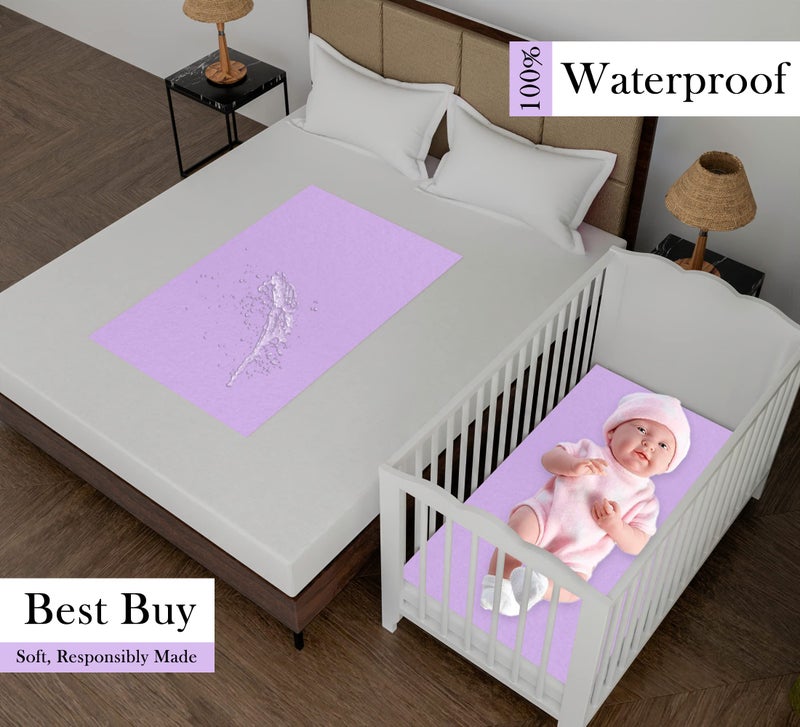 Daksh Baby Dry Sheet/Waterproof Sheet/Baby Sleeping Mat/Bed Protector/Quick Drying/Absorbent Dry Sheet (Small 20"x28"Inch)-Purple - Image 2