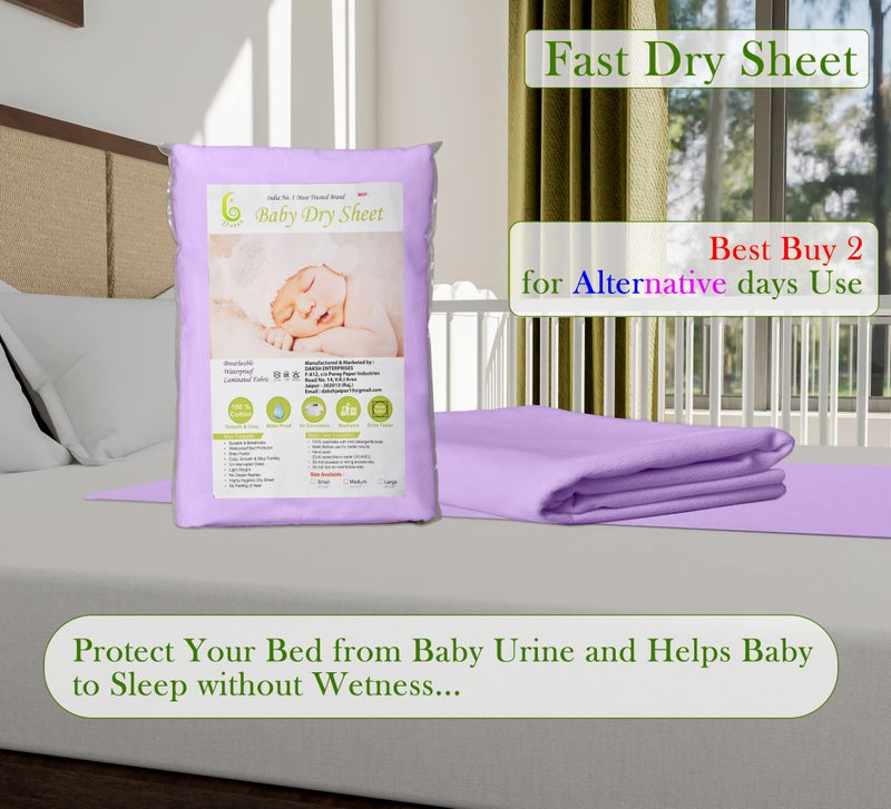 Daksh Baby Dry Sheet/Waterproof Sheet/Baby Sleeping Mat/Bed Protector/Quick Drying/Absorbent Dry Sheet (Small 20"x28"Inch)-Purple - Image 5