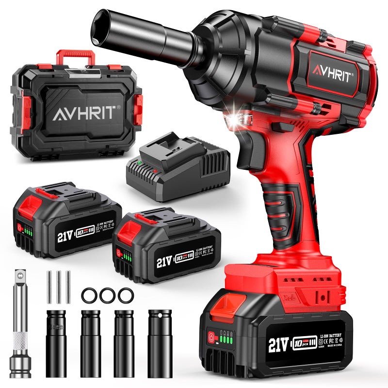 Avhrit Cordless Impact Wrench, 1500Nm/1106Ft-lbs Electric Impact Gun 1/2 Inch with 2x4.0Ah Batteries, High Torque Impact Driver for Car/Truck RV/Mower - Image 1