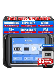 أداة تشخيص السيارات XTOOL D9S Pro Automotive Diagnostic Tool V2.0، ماسح ضوئي 2025 OBD2 مع مصادقة تلقائية من FCA، برمجة وحدة التحكم الإلكترونية/ ترميز وحدة التحكم الإلكترونية، أداة مسح ثنائية الاتجاه مع طوبولوجيا، أكثر من 42 عملية إعادة ضبط، CAN FD/DoIP، ترقية D9S/D9Pro