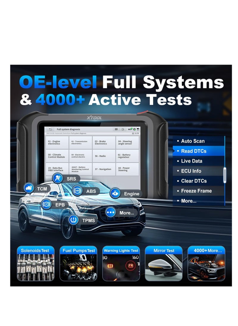 أداة اكس  - أداة تشخيص السيارات XTOOL D9S Pro Automotive Diagnostic Tool V2.0، ماسح ضوئي 2025 OBD2 مع مصادقة تلقائية من FCA، برمجة وحدة التحكم الإلكترونية/ ترميز وحدة التحكم الإلكترونية، أداة مسح ثنائية الاتجاه مع طوبولوجيا، أكثر من 42 عملية إعادة ضبط، CAN FD/DoIP، ترقية D9S/D9Pro - Image 1