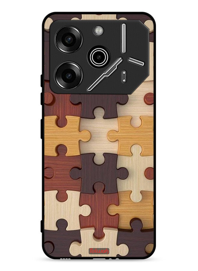 Tolwak Tecno Pova 6 Pro 5G Protective Case Cover Wooden Pattern - Image 1
