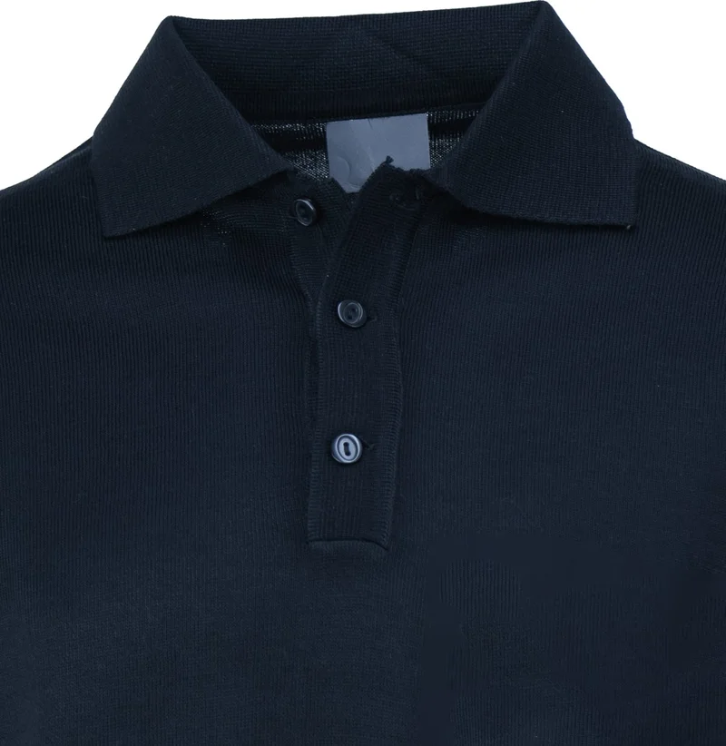 اوبلاند Men's Woolen Woven Sweater Pocketless Polo Collar Solid Color Classic Model Comfortable Cut Full Pattern