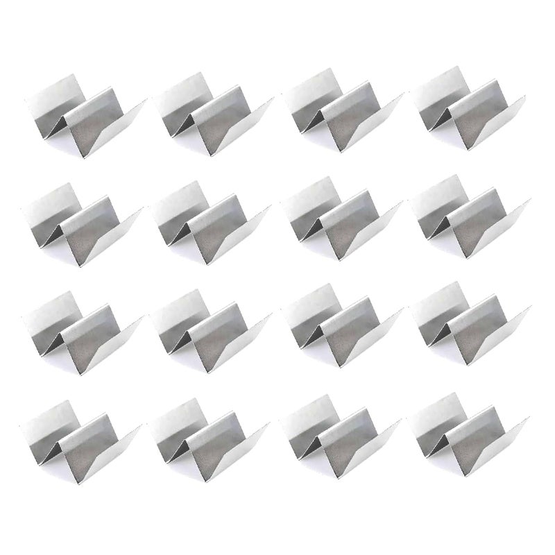 Dynore Dynore Stainless Steel 12 Taco Holders Premium Taco Stands Holds 1 Or 2 Tacos Each Taco Tray Taco Rack with EasyAccess Pack of 16  - Image 1